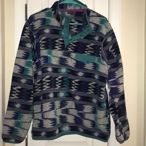 Patagonia pullover - rare blue tribal pattern!